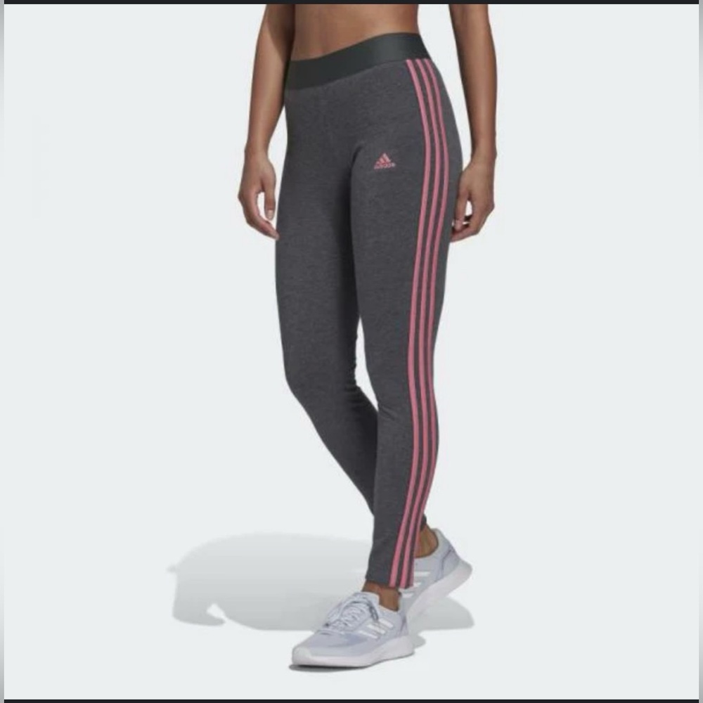 Adidas gray and coral pink leggings women’s size XS. Gym running workout